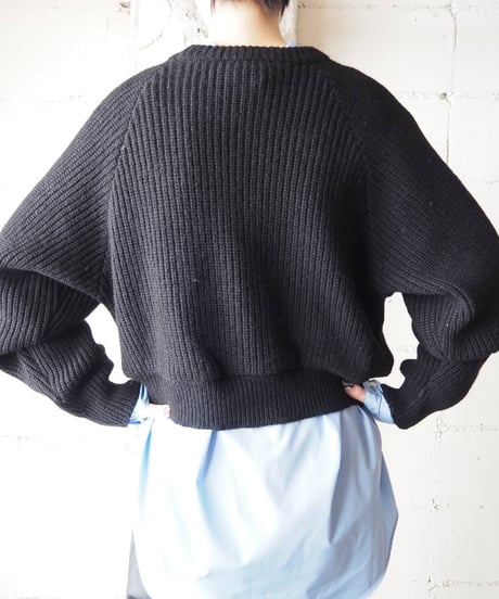 Crew Neck Cropped Sweater BK