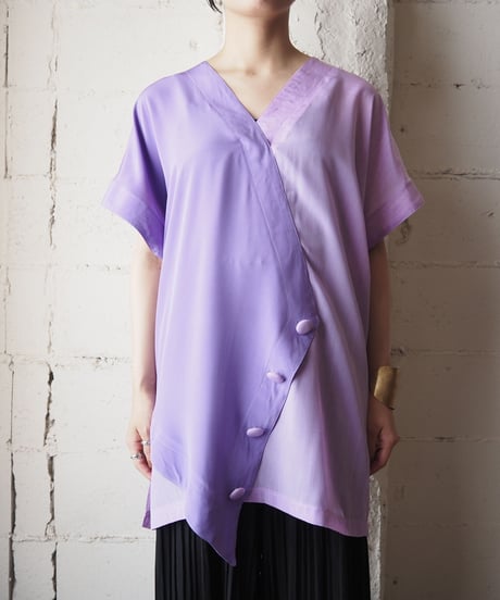 1970's Asymmetric Design Blouse PUR