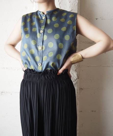 1960~70's Sleeveless Dot Blouse  GRKA