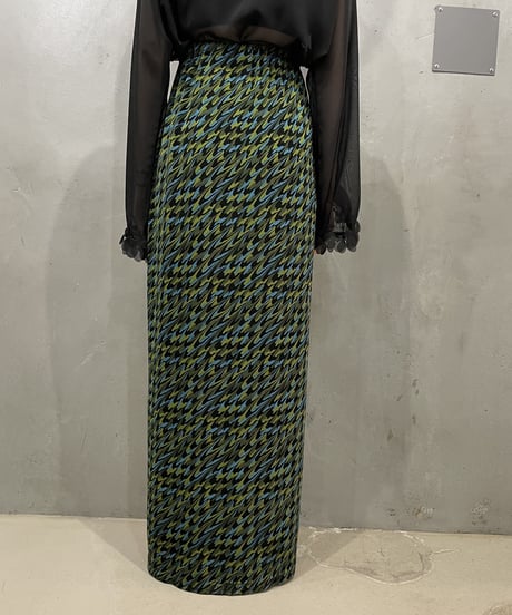 Pattern Side Slit Easy Skirt BKGN