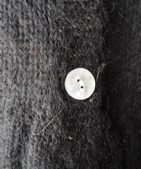 Vneck Short Mohair Knit Cardigan BK