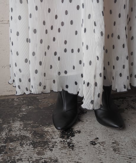 GANNI Sheer Pleated Dot Skirt WHBK