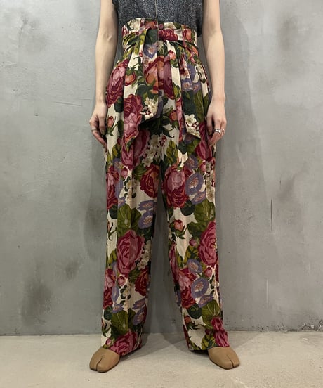 Flower Pattern Belted Pants PIGN