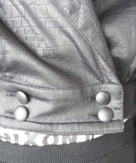 Smocking Shoulder Cropped Jacket BK