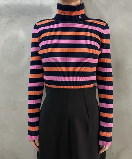 LAUREN Rib Knit Turtle Neck Border ORPI
