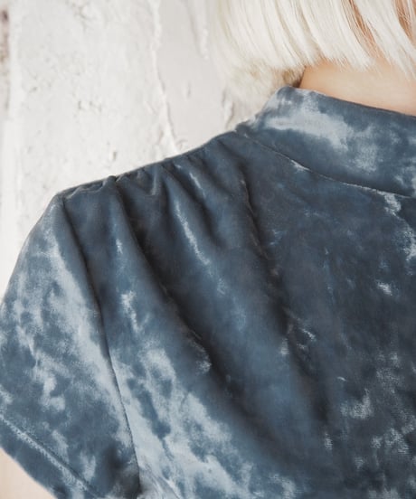 Crushed Velvet Mock Neck Top LBL