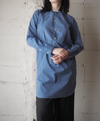 POLO Ralph Lauren Striped Band Collar Tunic Shirt BLWHBK