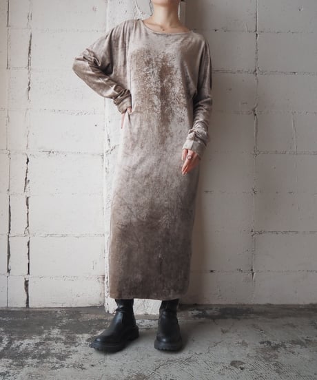 MM6 Velour Crew Neck Dress LBR