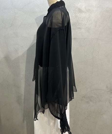 Fluttering Sheer Shirt BK