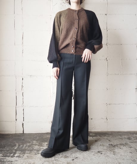 Tricolor Dolman Sleeve Mohair Cardigan BRBKKA