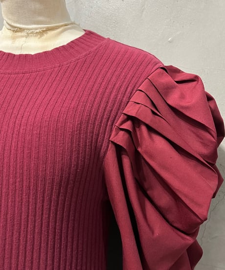 Volume Sleeve Rib Knit BUR