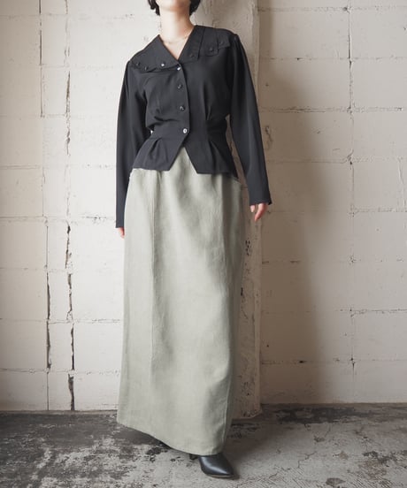 Linen Trapezoid Skirt KA