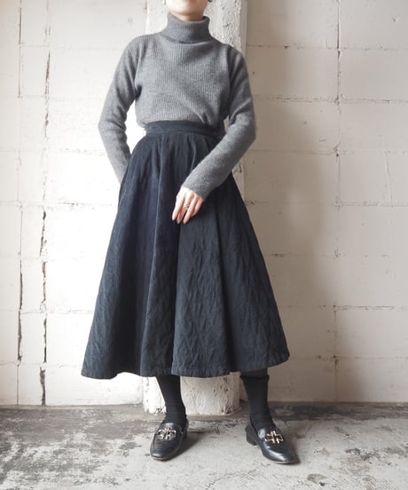 1950-60's Corduroy Flared Skirt BK