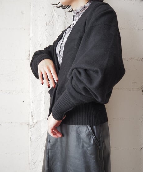 JAEGER Cropped V neck Knit  Cardigan BK