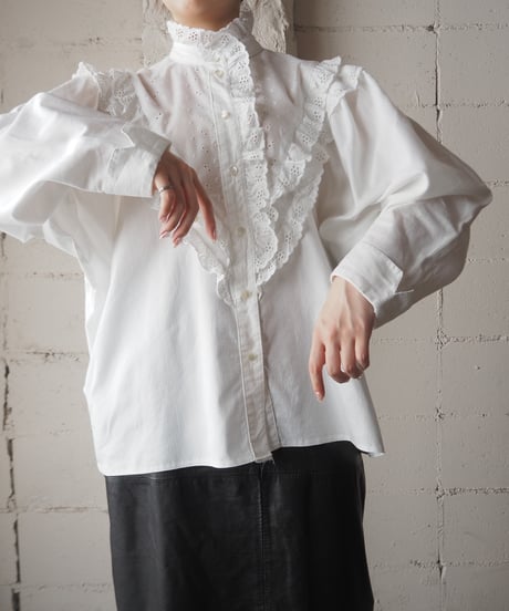 1970‘s Cut Work Frill Blouse WH