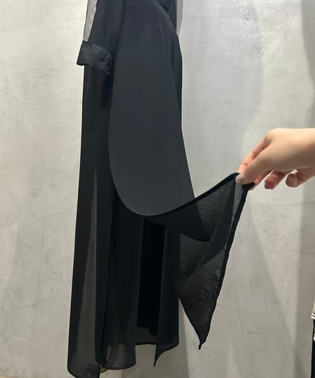 Sheer Layered Wide Pants BK