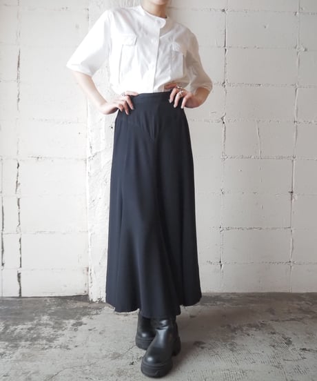 1960~70's Tuck Collarless Shirt WH