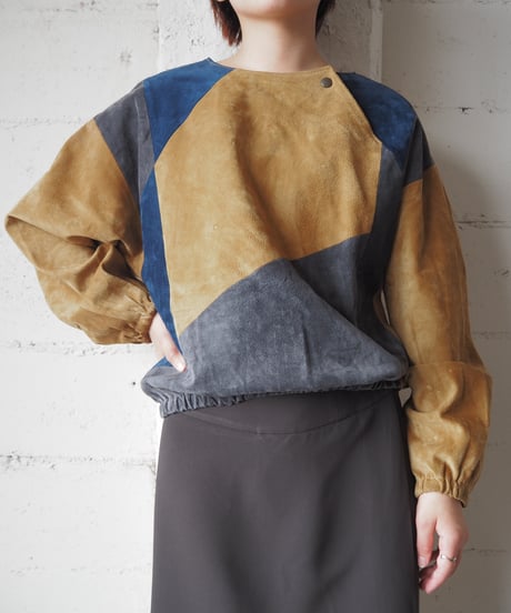 Switching Leather Pullover BRNV