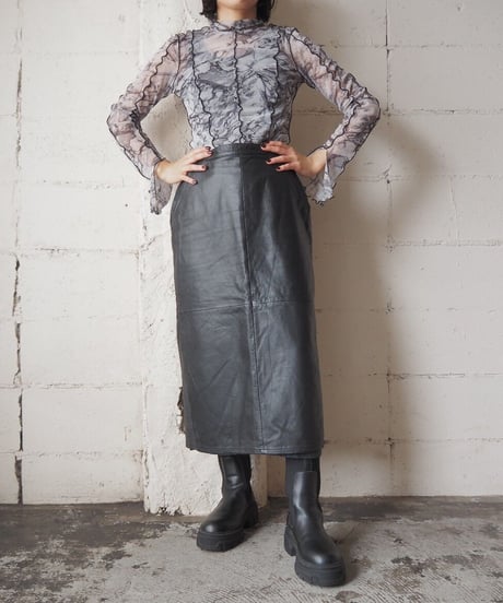 Leather Tight Skirt BK