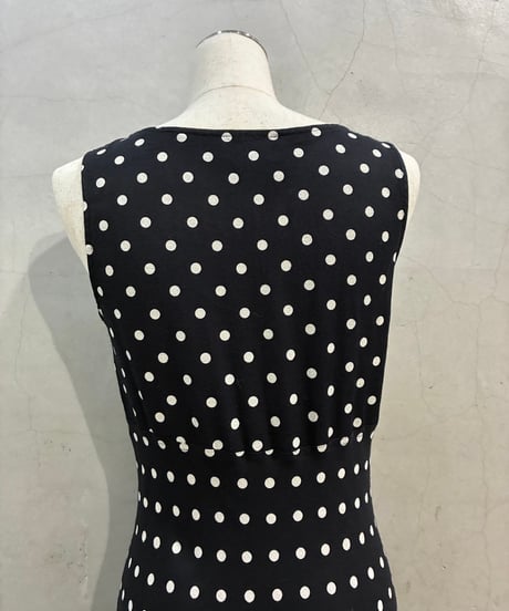 Made in USA Polka Dot Sleeveless Dress BKWH