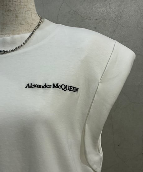 Alexander McQUEEN N/S Padded Logo Tee WH
