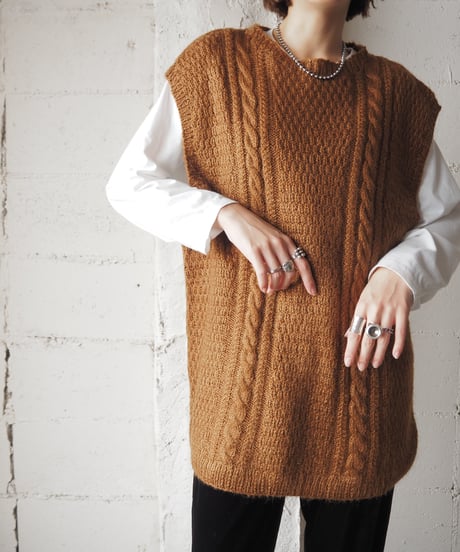Cable Knit Big Vest BR
