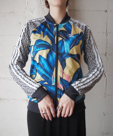 adidas Leaf×Monotone Pattern Track Jacket BLYE