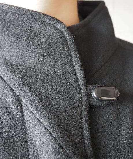 Tuck Shoulder Dolman Sleeve Coat BK