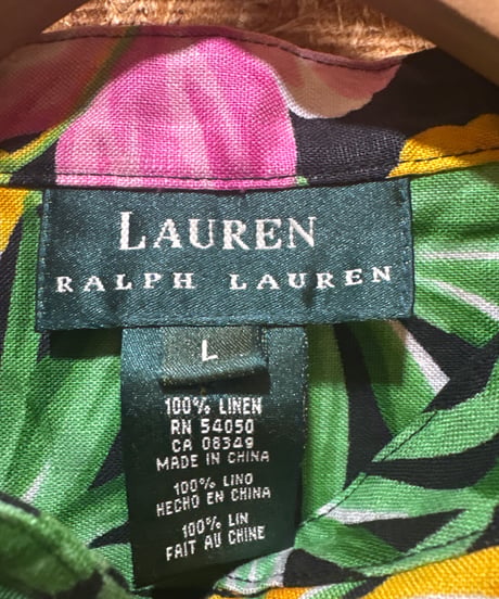LAUREN Ralph Lauren Tropical Pattern China Shirt BK