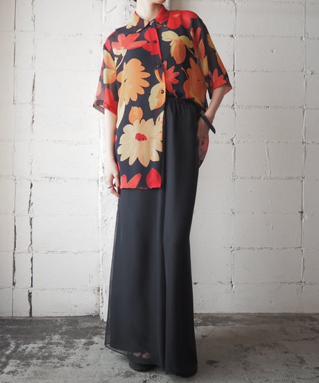 Big Flower Sheer Shirt BKREYE