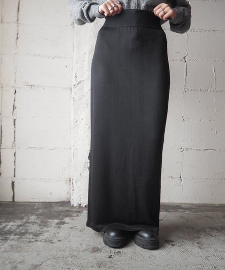 Gum Belt Knit Tight Skirt BK
