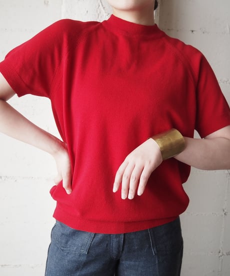 1970's Back Zip Mock Neck Knit RE