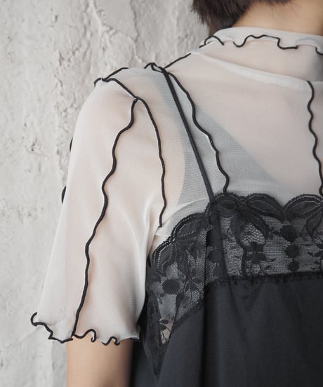 Lace × Satin Camisole BK