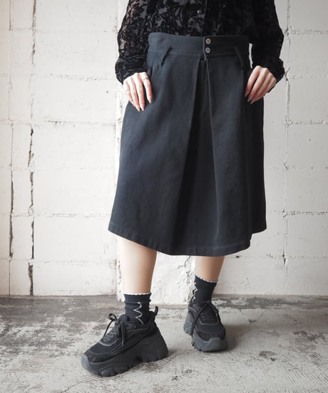 1980's Y's 3D Pocket Cotton Mini Skirt BK