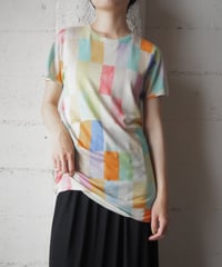 Block Pattern Short Sleeve Knit WHLGNOR