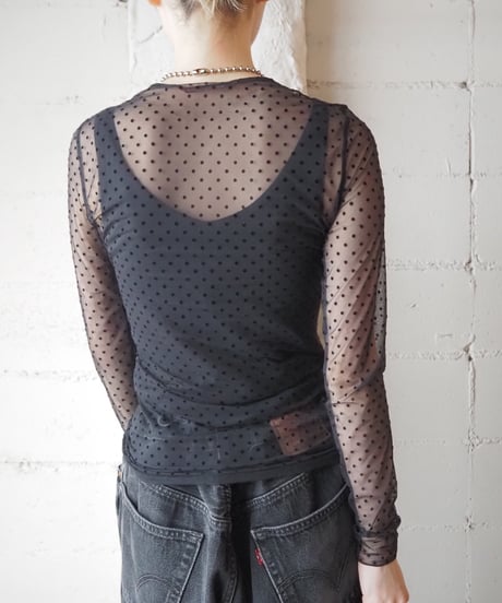 Max Mara Dot Sheer Cutsewn BK