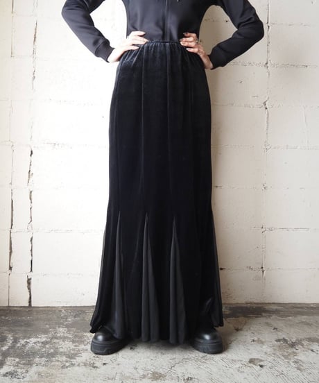 Velour × Sheer Mermaid Skirt BK