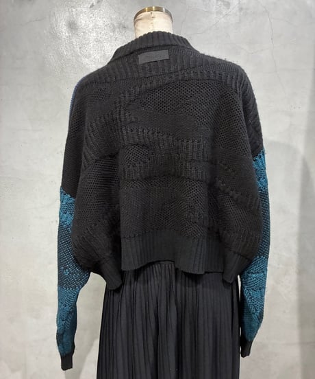 DIESEL Crashed Design Cropped Knit BL PUR BK