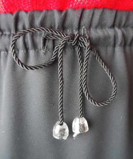 Waist Drawstring Long Skirt BK