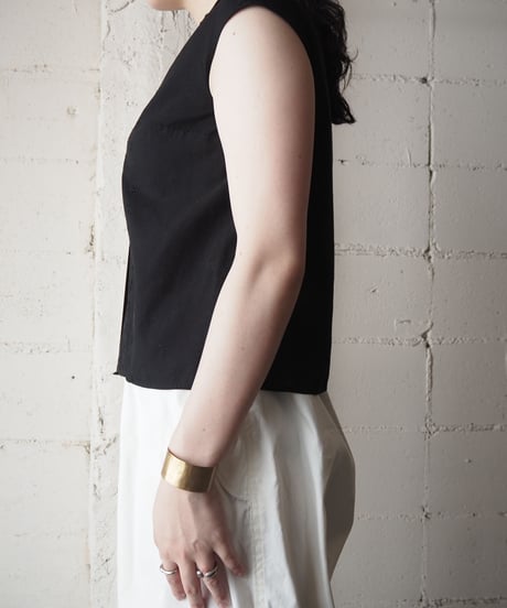Open Collar N/S Blouse BK