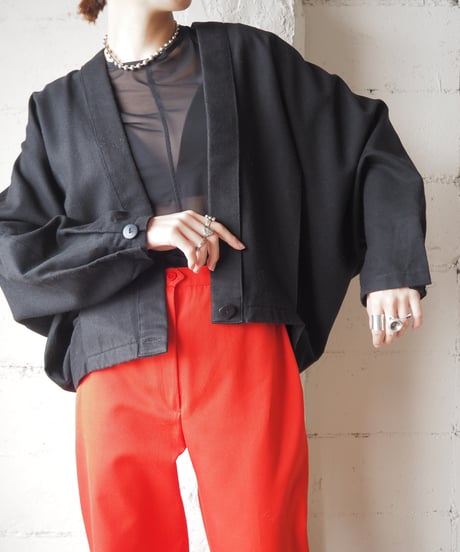 Shawl  Collar Dolman Sleeve Jacket BK