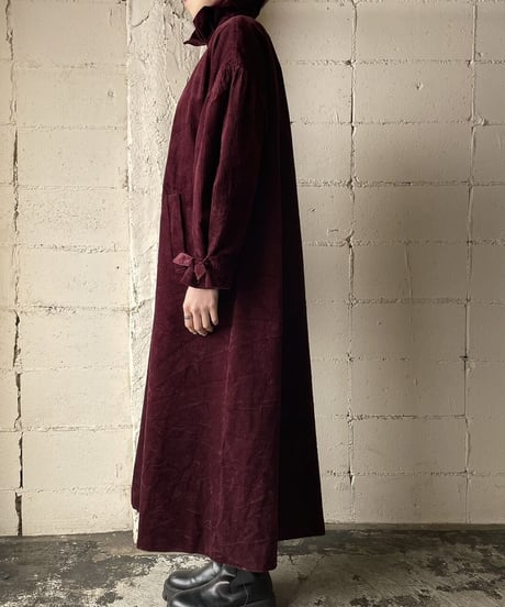 Frill Collar Corduroy Coat PUR