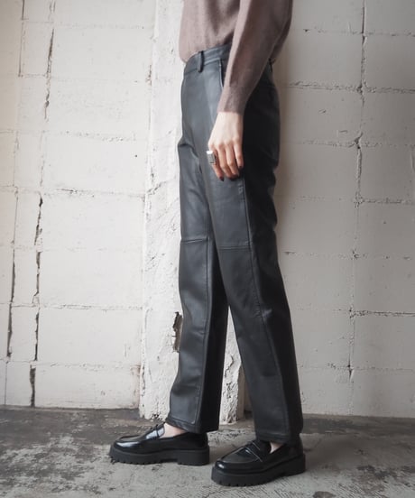 KENZO HOMME Leather Switching Design Pants BK