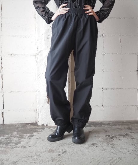 Side Zip Nylon Pants BK