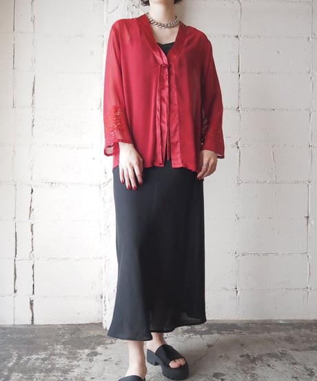 Sheer Satin Lace Blouse RE