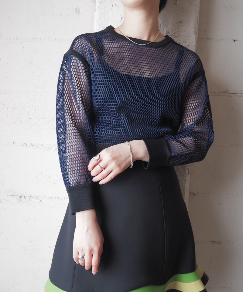 OHNE TITEL Mesh Knit Pullover NVBK | Orfeo