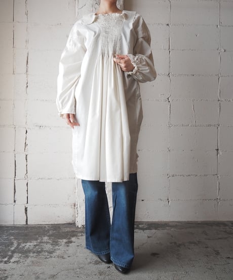 1940's Euro Gather Embroidery Shirt Dress IV