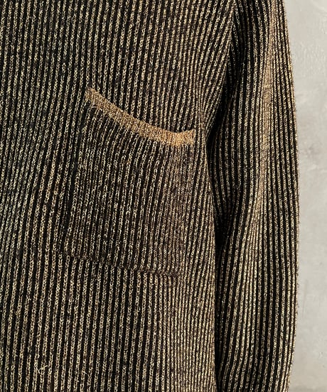 Turn Over Collar Giliter Mix Knit BKGD