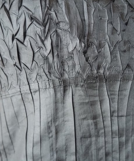 Square Neck Pleated Cutsewn BK