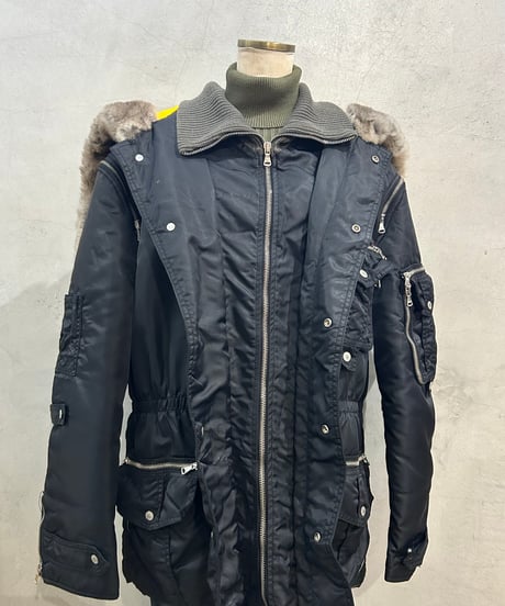 Dolce&Gabbana Spiral Zip Design Mods Coat BK
